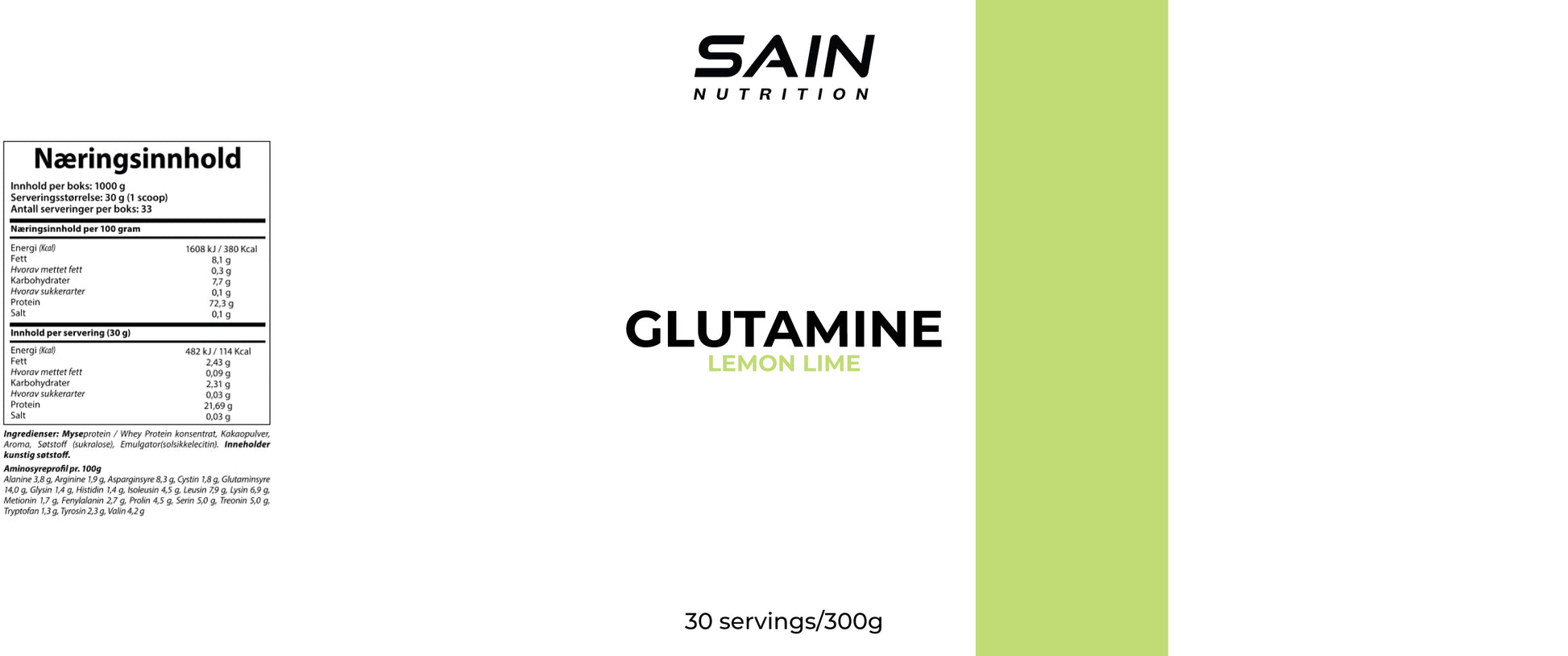 Glutamine, lemon lime