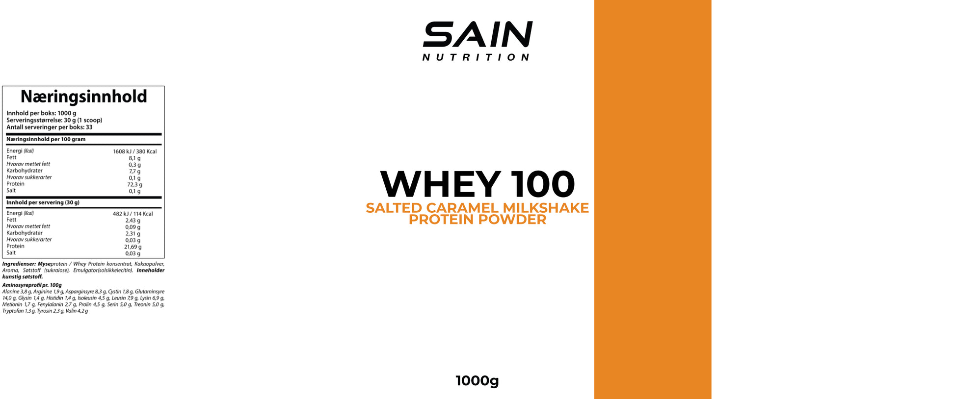 Whey 100 Salted Caramel Milkshake protein powder