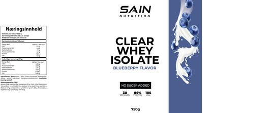 clear whey isolate, blueberry flavor